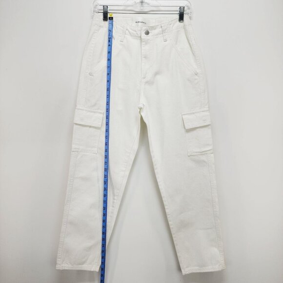 Albina Dotti cargo jeans Womens 2/R White  With Green Back Pockets - Picture 4 of 12